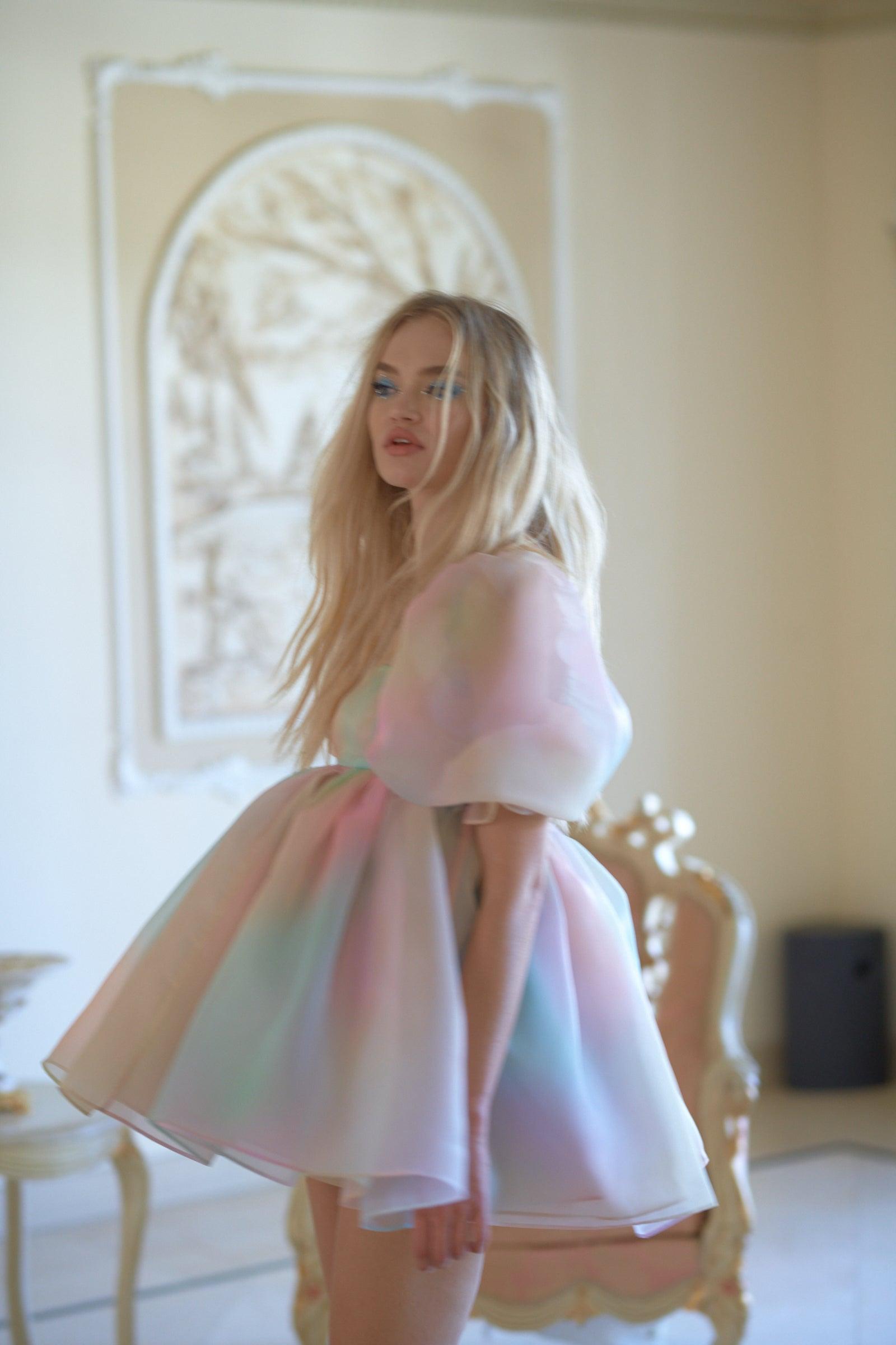 The Rainbow Puff Dress Product Image