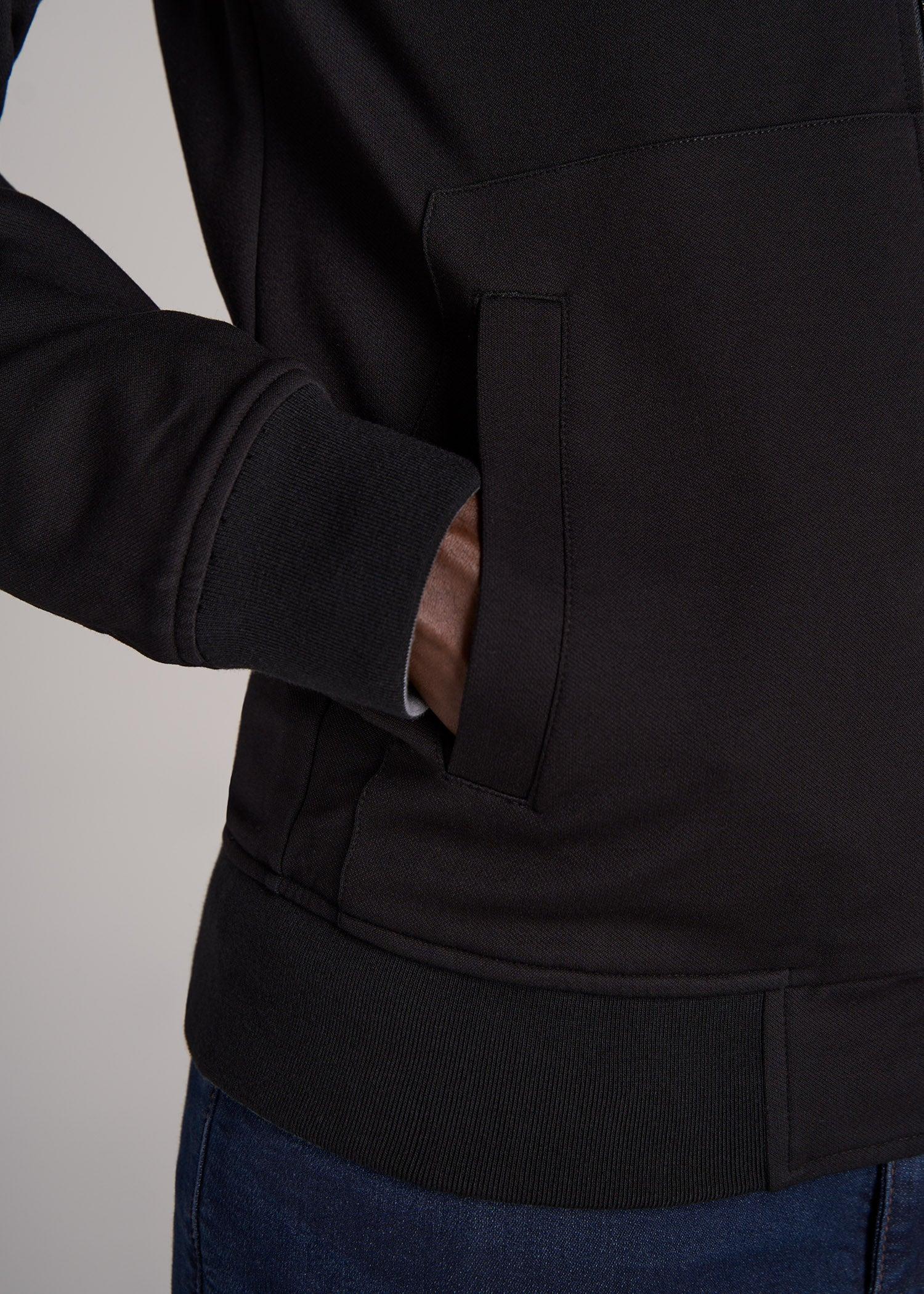 Reversible Bomber Jacket for Tall Men in Fossil Grey and Black Male Product Image