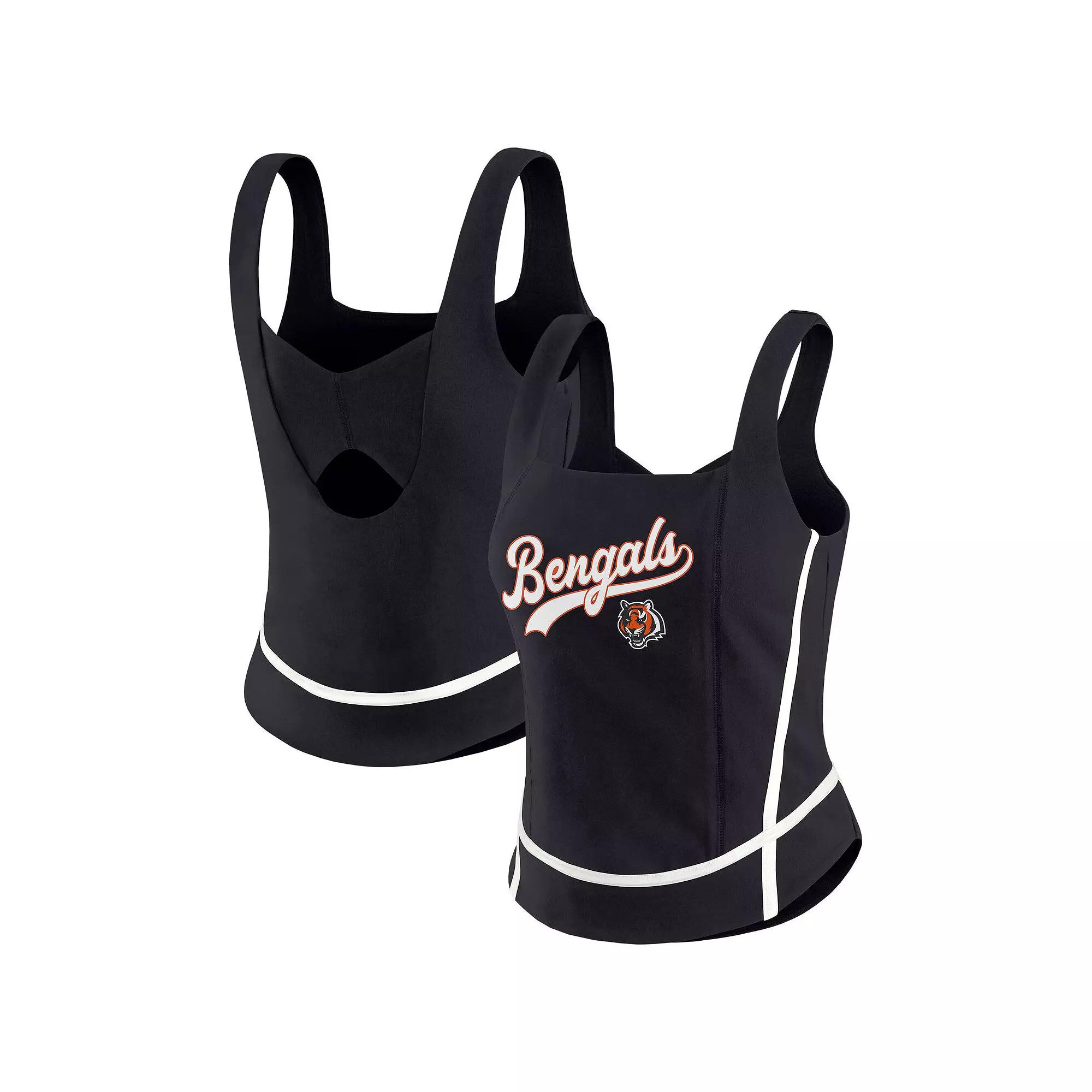 Women's WEAR by Erin Andrews Black Cincinnati Bengals Square Neck Tank Top,  Product Image
