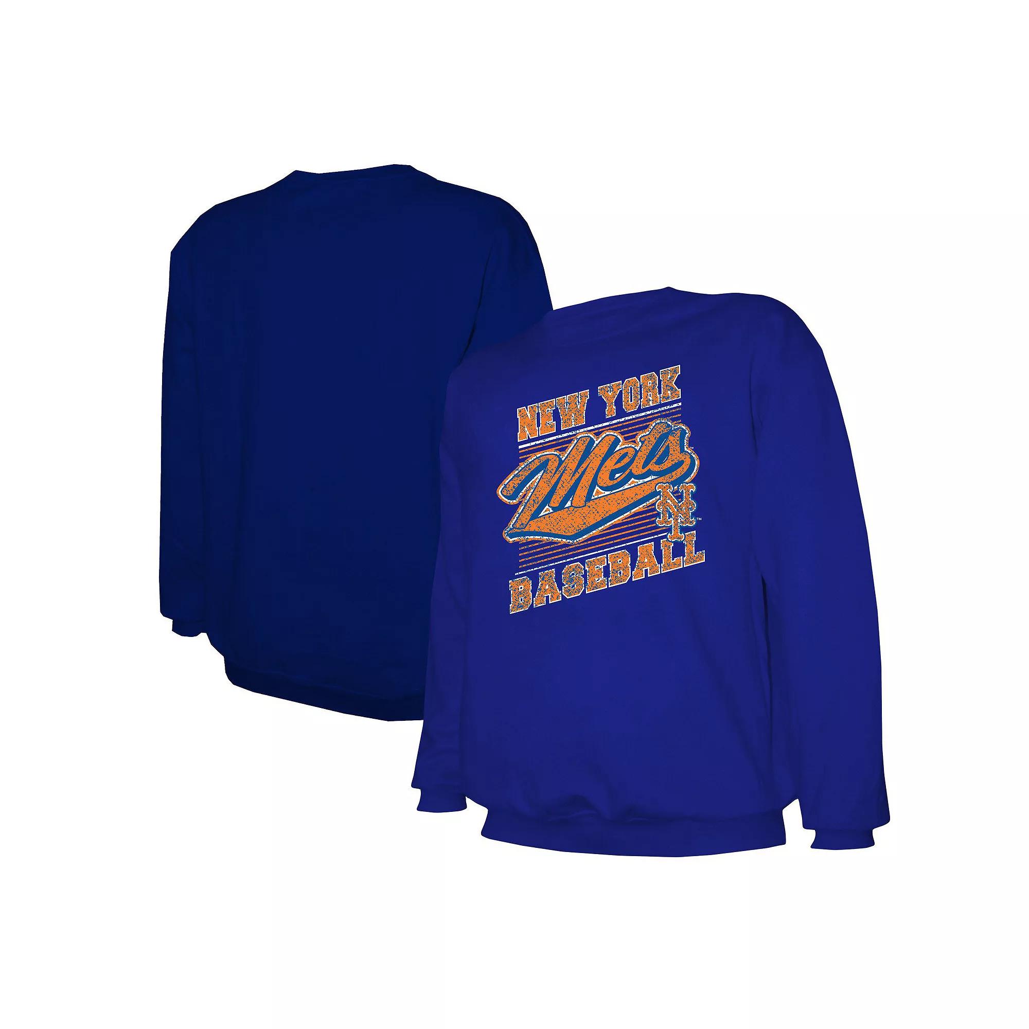 Men's Stitches Royal New York Mets Pullover Sweatshirt,  Product Image