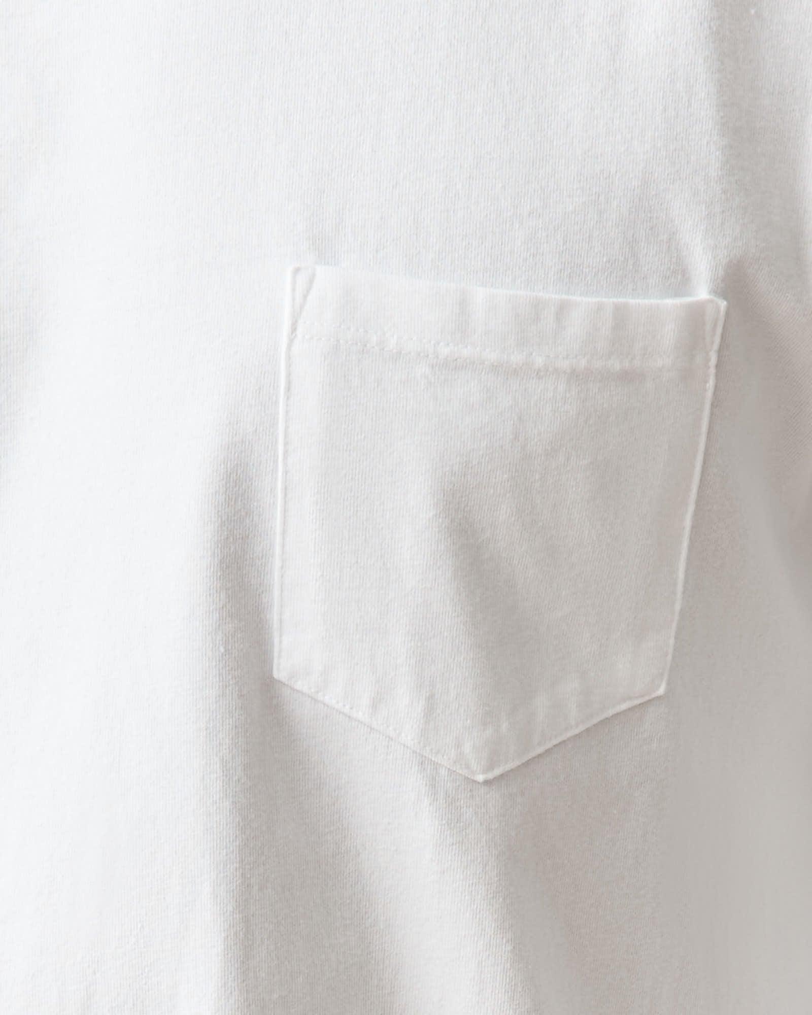 Men's Long Sleeve Pocket Tee   - White Product Image