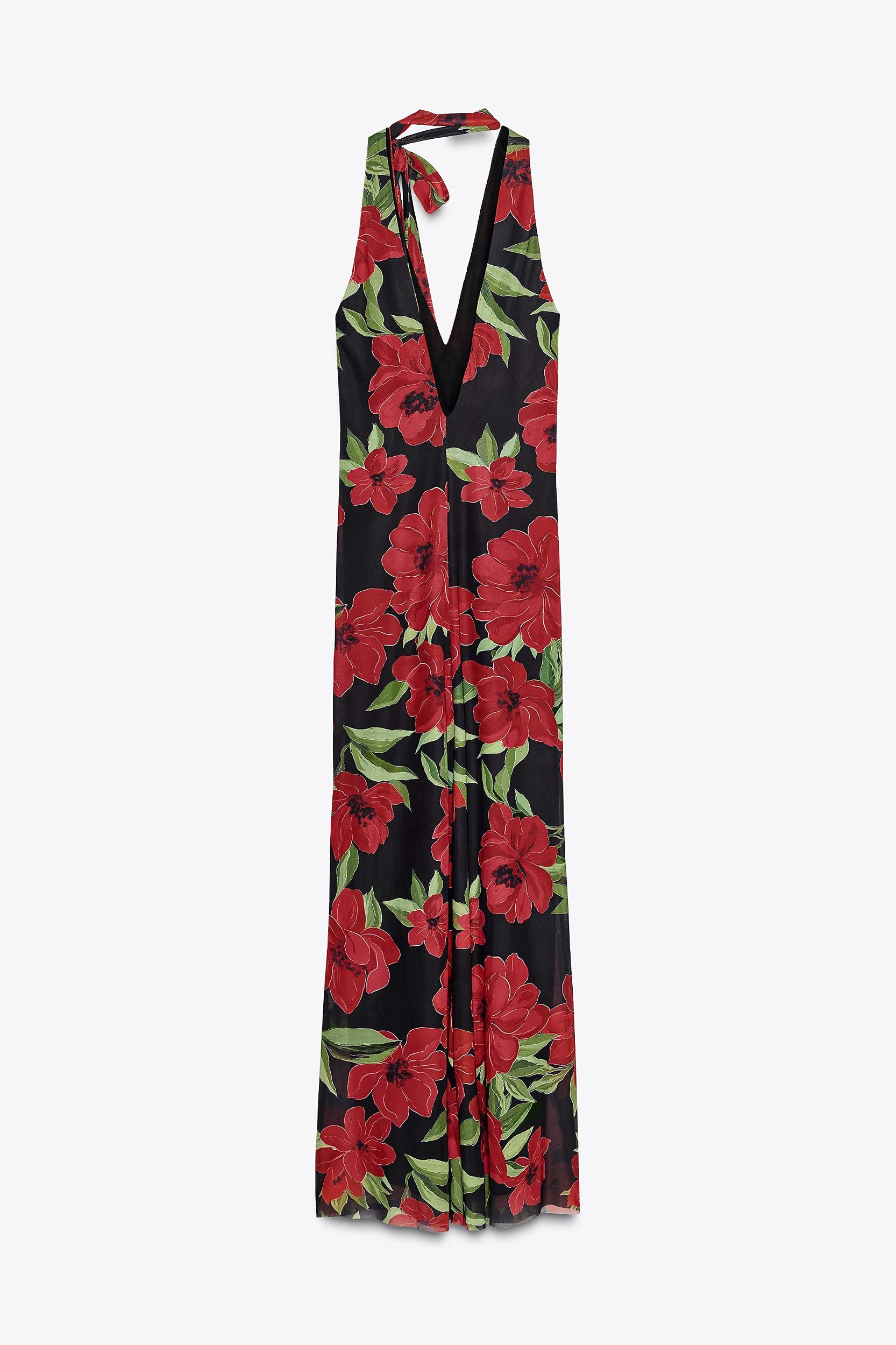 FLORAL PRINT TULLE SCARF DRESS Product Image