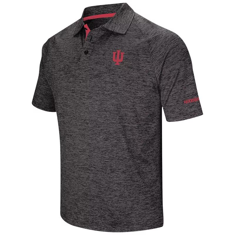 Men's Colosseum Black Indiana Hoosiers Big & Tall Down Swing Polo, Size: 6XB Product Image