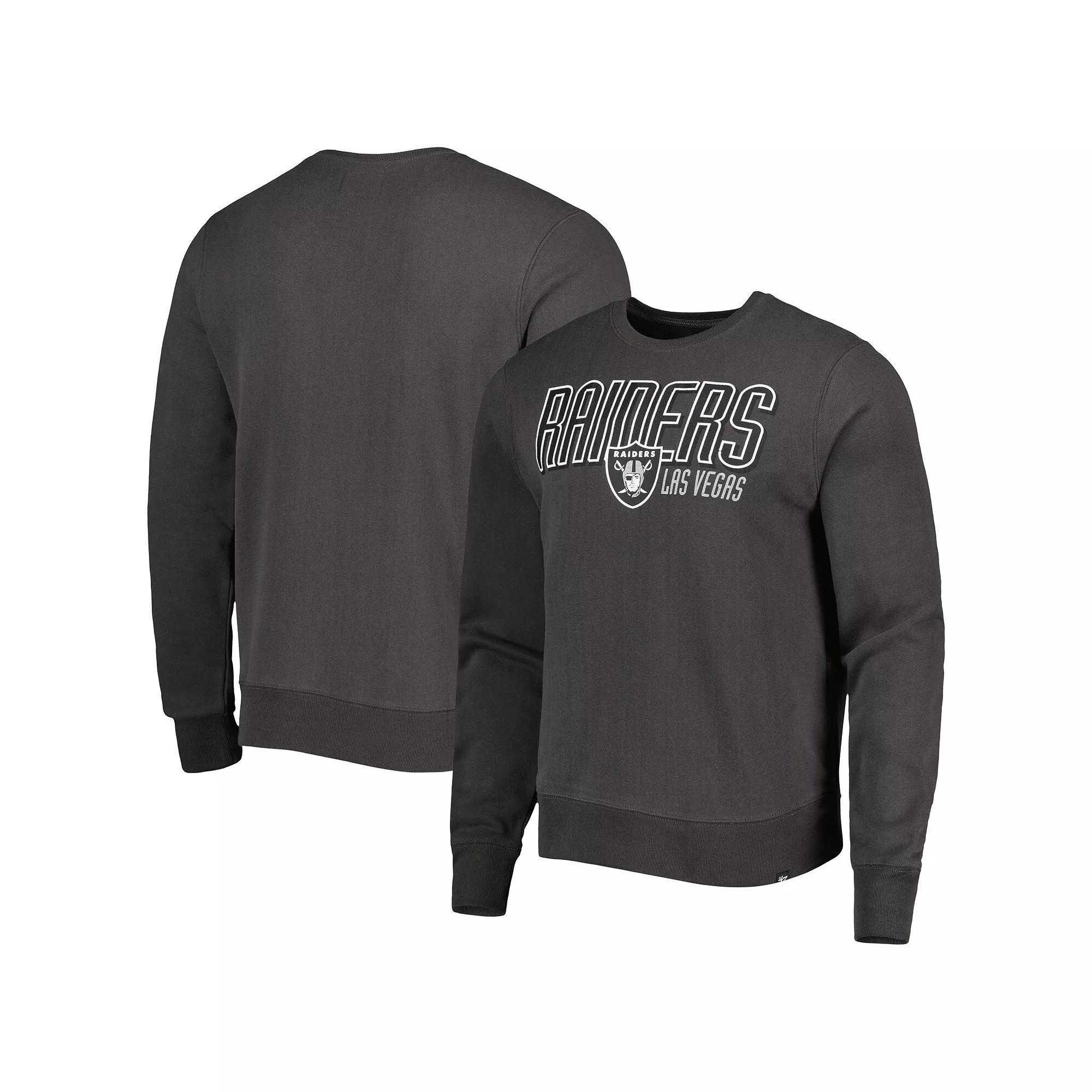 Men's '47 Charcoal Las Vegas Raiders Locked In Headline Pullover Sweatshirt, Size: Large, Lvr Charco Product Image