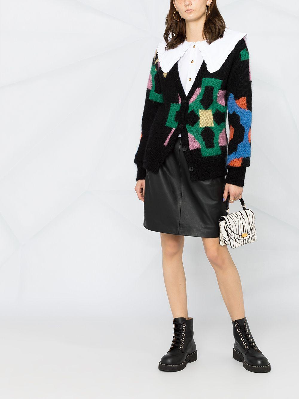 oversized-collar buttoned blouse Product Image