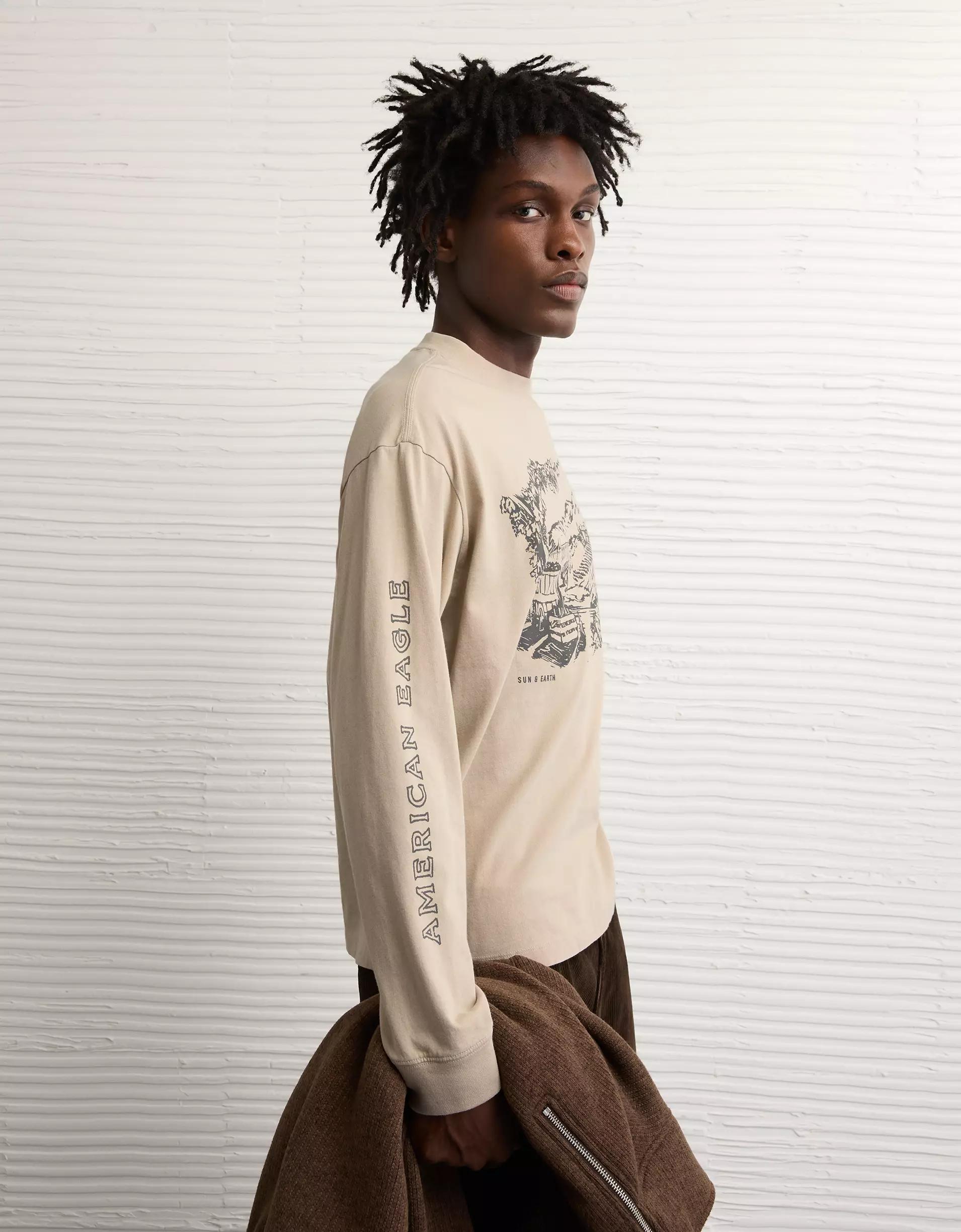 AE Boxy Long Sleeve Graphic T-Shirt Product Image