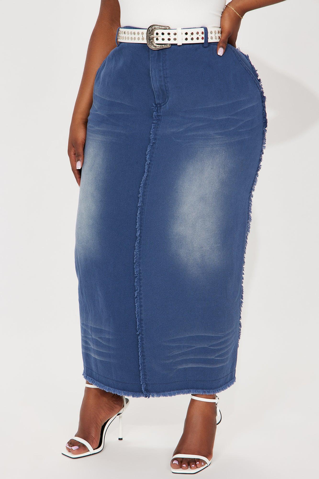 Weekend In Austin Belted Maxi Skirt - Blue Product Image