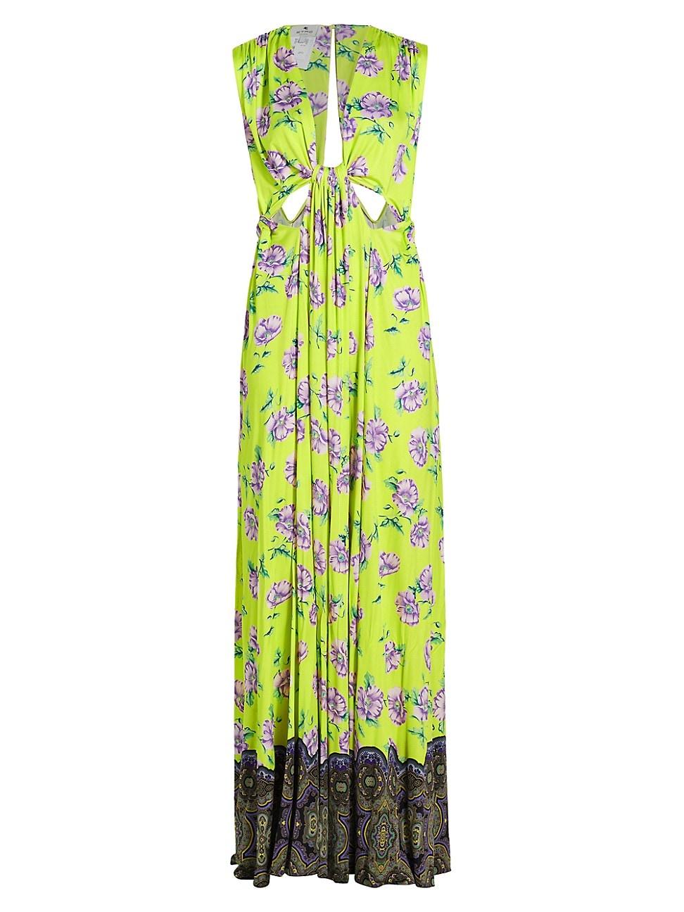 Womens Floral Cut-Out Gown Product Image