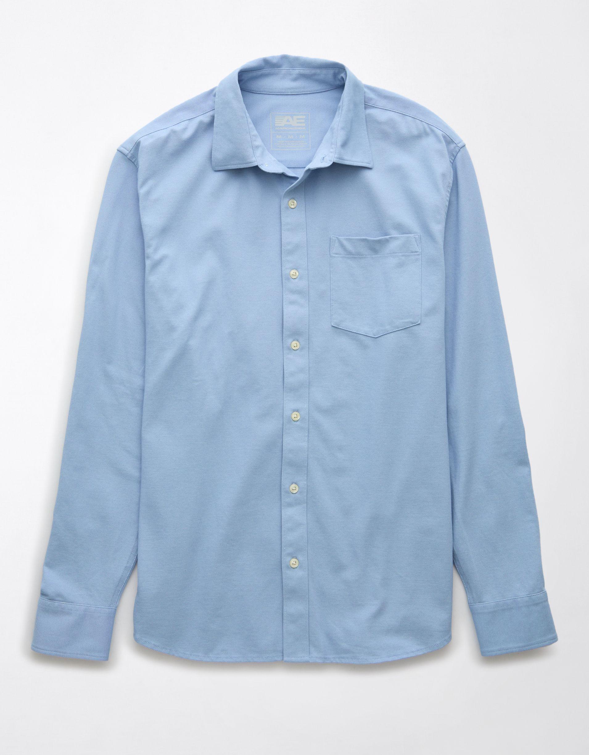 AE 24/7 Club Long Sleeve Button-Up Shirt Product Image
