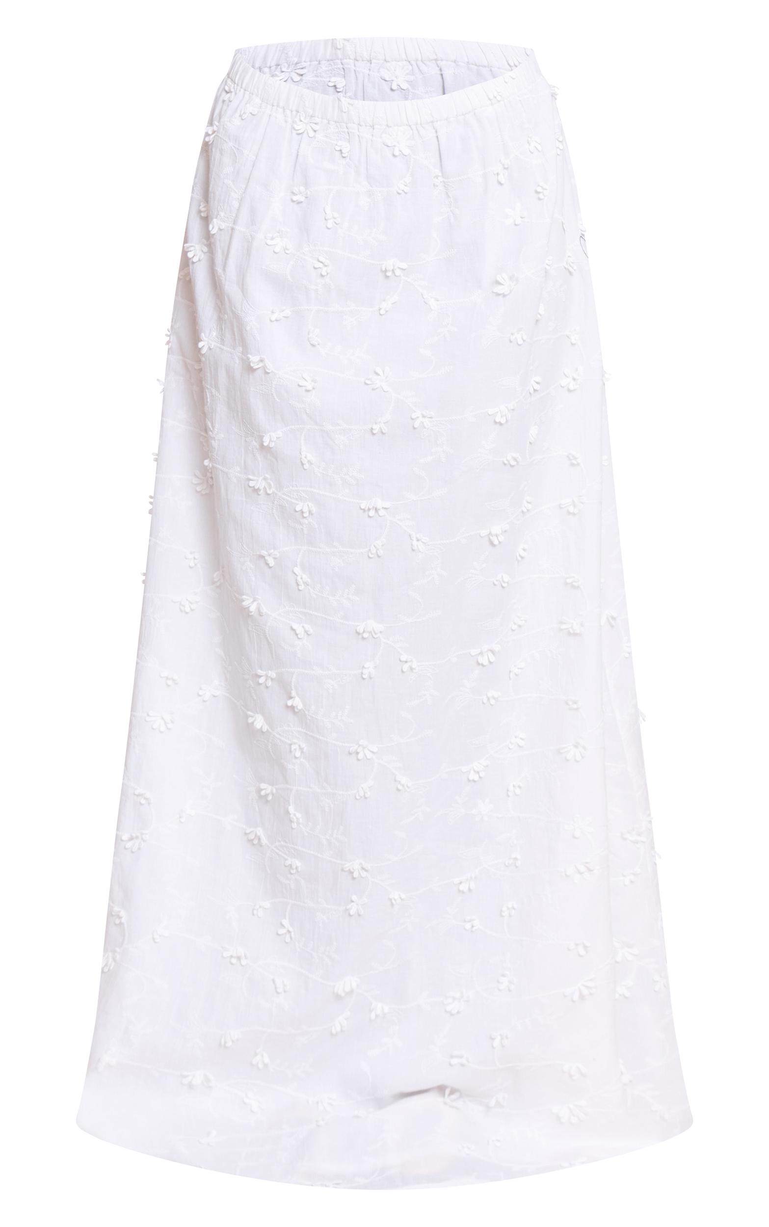 Petite White Appliqué Low Rise Maxi Skirt Product Image