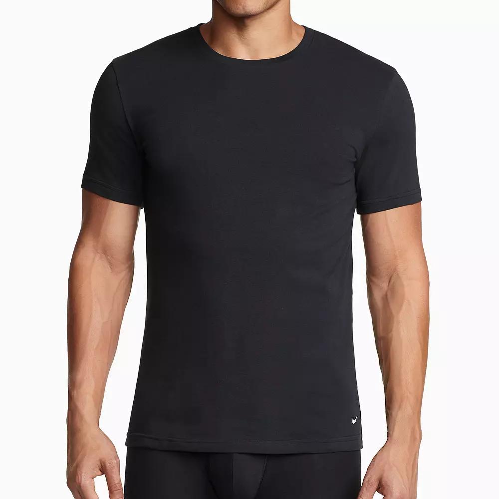 Nike Mens Dri-FIT Essential Cotton Stretch Slim Fit Crew Neck Undershirt (2-Pack) | KE1191-100 Product Image