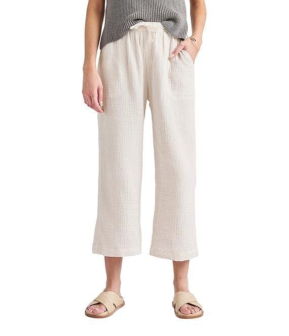 Splendid Adele Drawstring Gauze Cropped Relaxed Wide Leg Pants Product Image