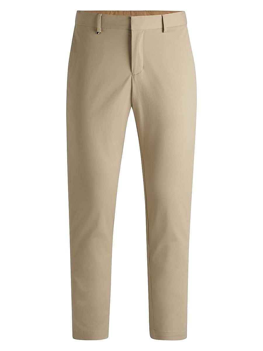 Mens Slim-Fit Trousers in Washable Stretch Cotton Product Image
