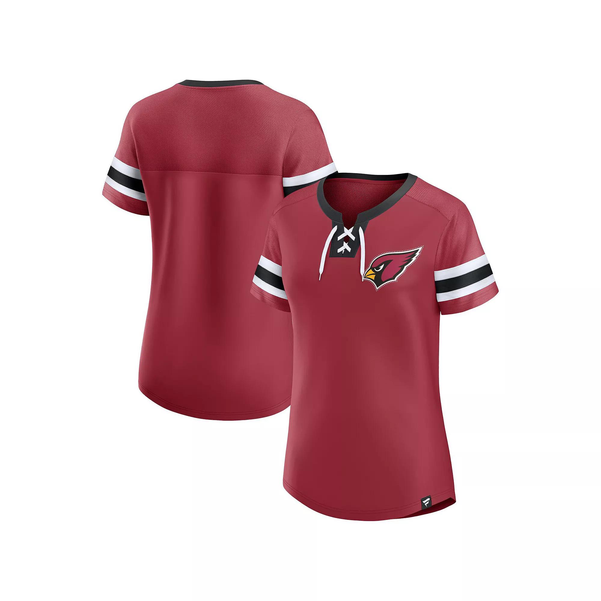 Women's Fanatics Garnet Arizona Cardinals Lace-Up Bling T-Shirt,  Product Image