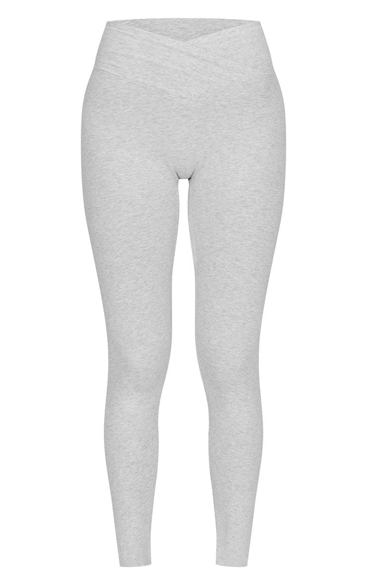 Ash Grey Sculpt Wrap Waist Gym Leggings Product Image