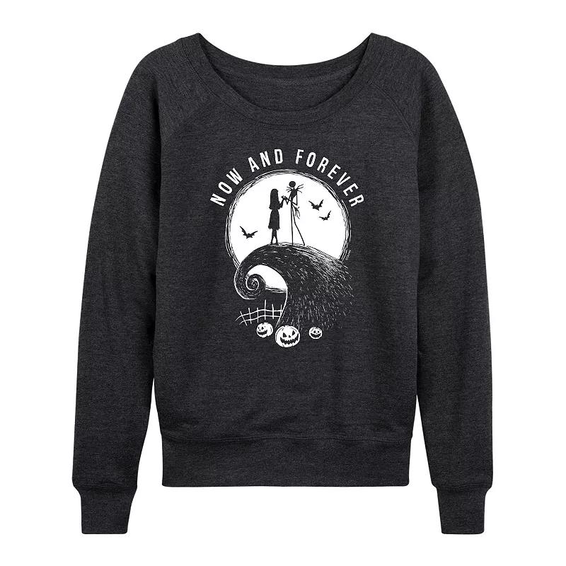 Disney's Nightmare Before Christmas Jack & Sally Women's Now and Forever French Terry Long Sleeve Tee,  Product Image