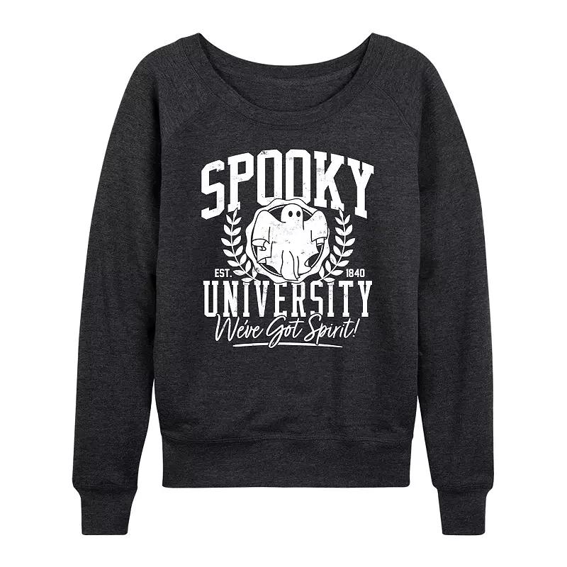 Women's Spooky University Halloween French Terry Long Sleeve Tee,  Product Image