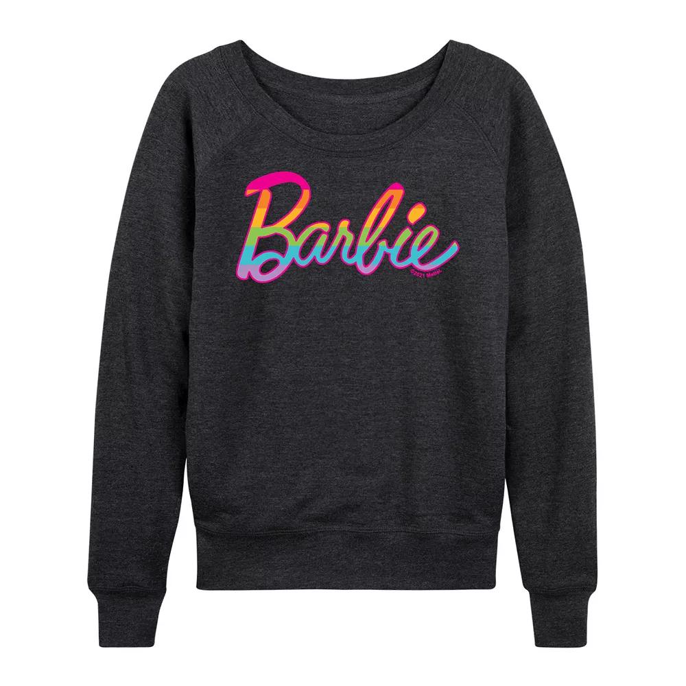Women's Barbie® Pride Rainbow Fill French Terry Long Sleeve Tee, Girl's,  Product Image