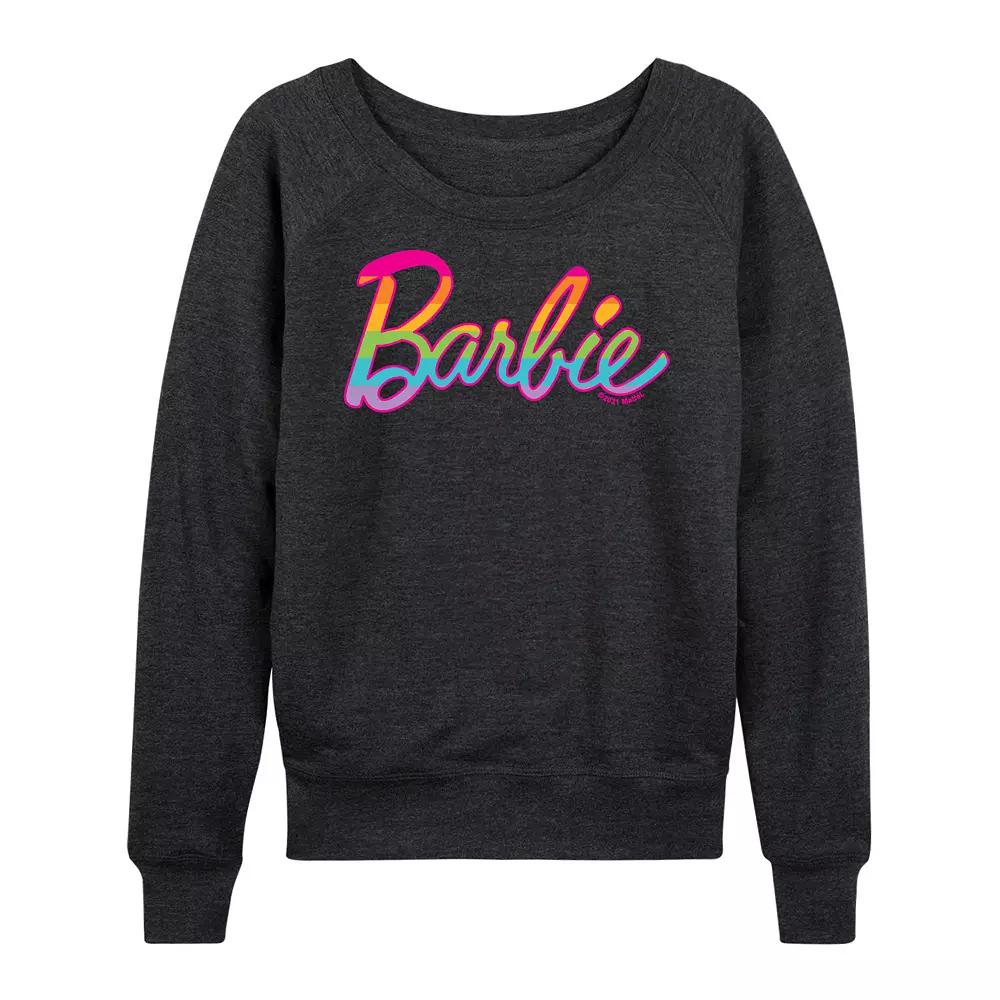 Women's Barbie® Pride Rainbow Fill French Terry Long Sleeve Tee, Girl's,  Product Image