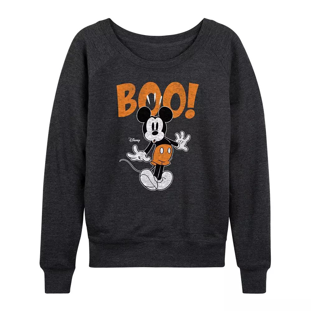 Disney's Mickey Mouse Women's Boo French Terry Long Sleeve Tee,  Product Image