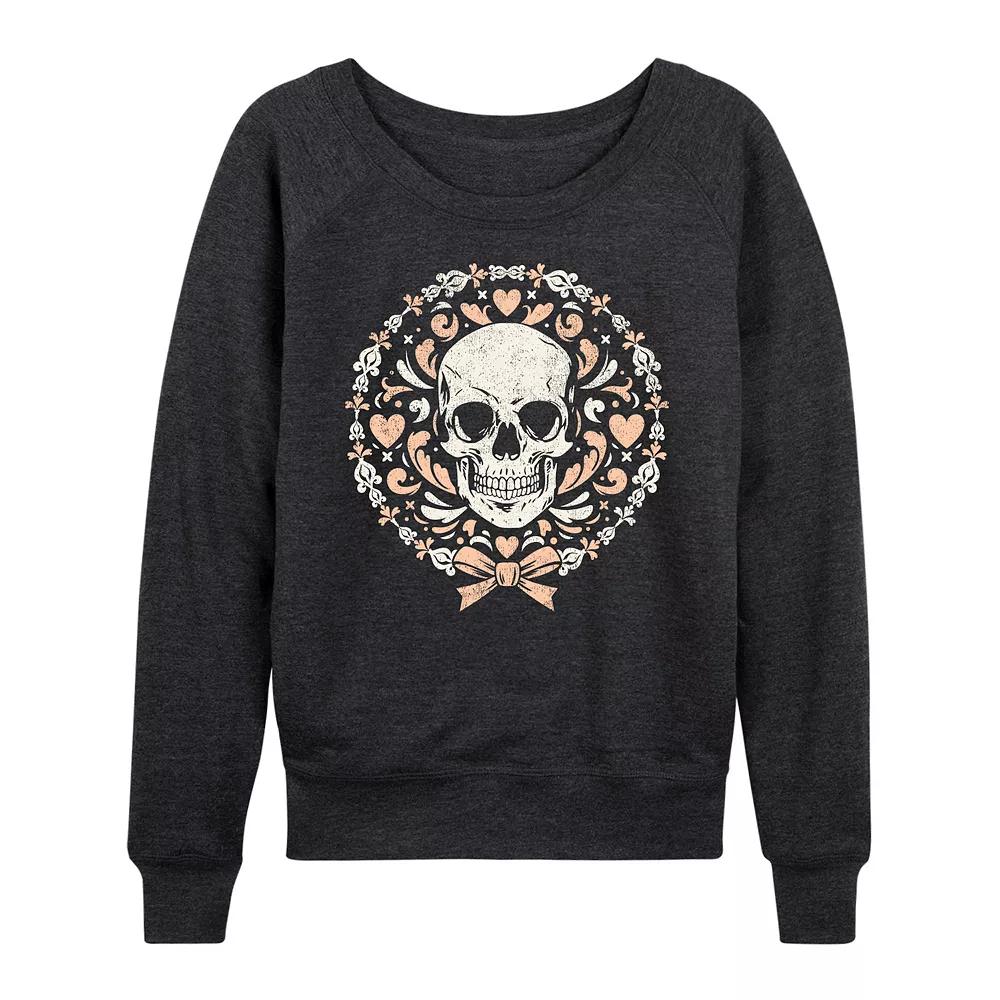 Women's Coquette Skull French Terry Long Sleeve Tee,  Product Image