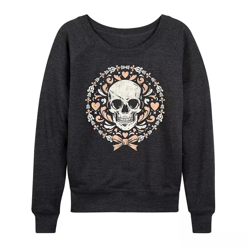 Women's Coquette Skull French Terry Long Sleeve Tee,  Product Image