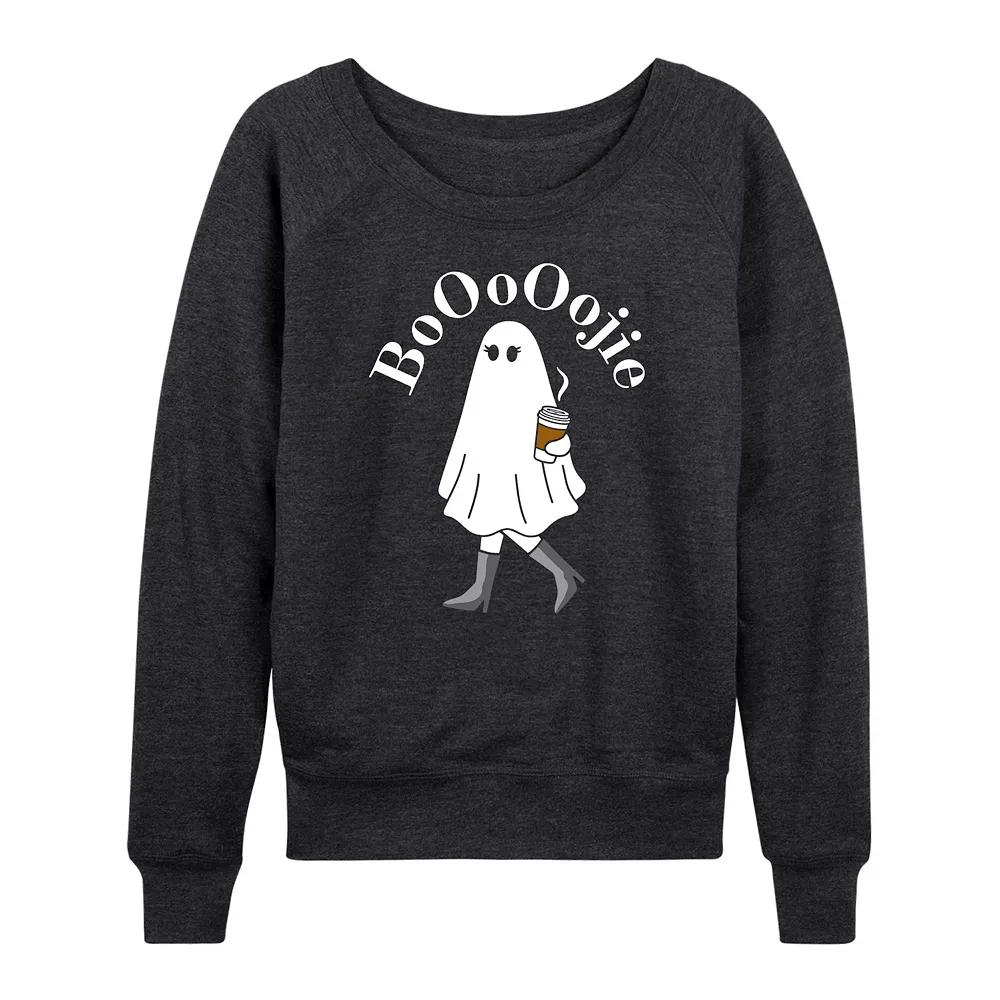 Women's Boojie Ghost Halloween French Terry Long Sleeve Tee,  Product Image