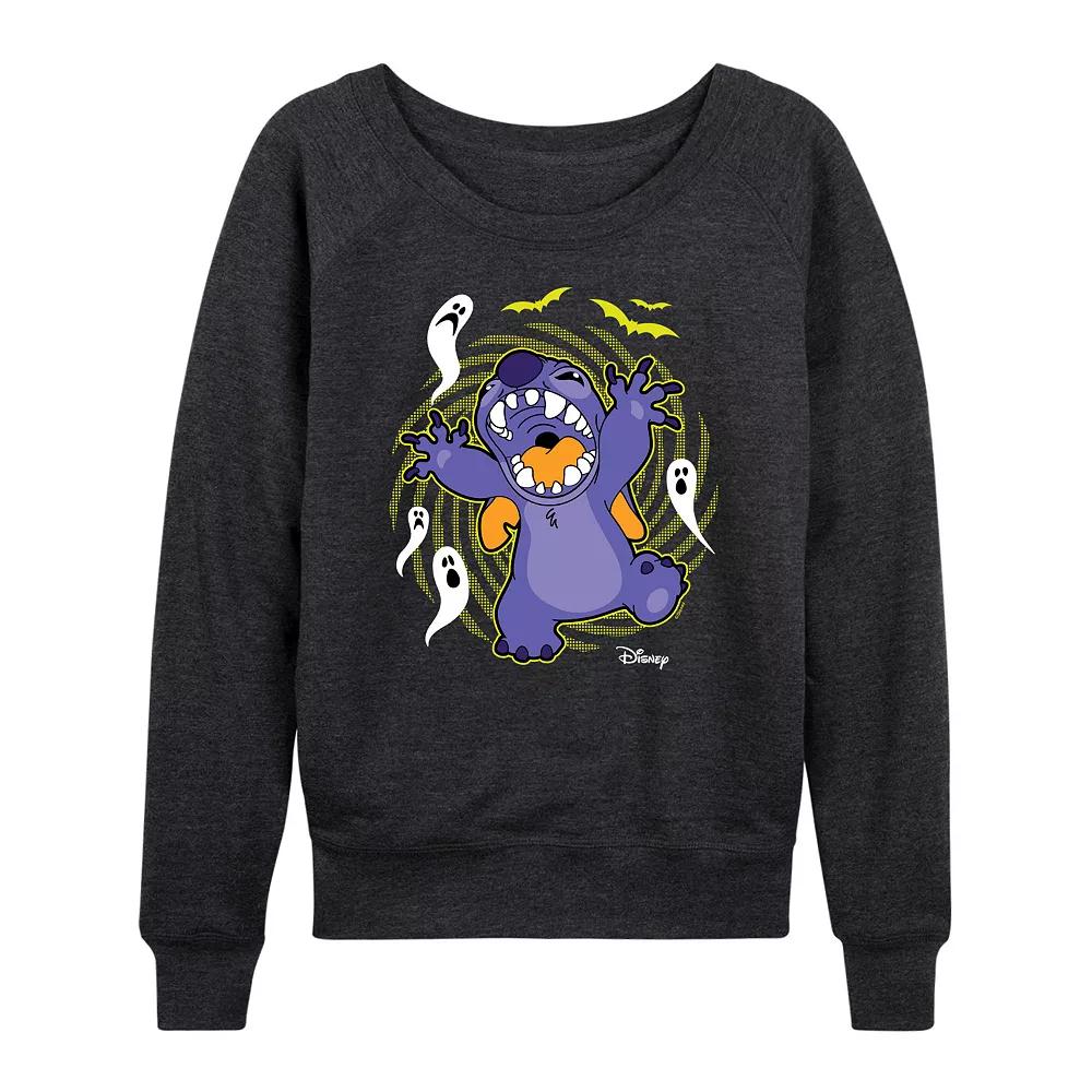 Disney's Lilo & Stitch Women's Halloween Ghosts French Terry Long Sleeve Tee,  Product Image