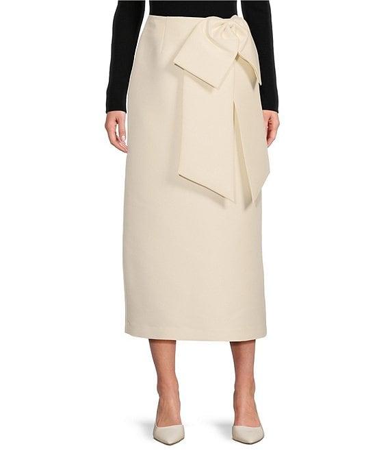 Antonio Melani Maleah Mikado Bow Detail Midi A-Line Skirt Product Image
