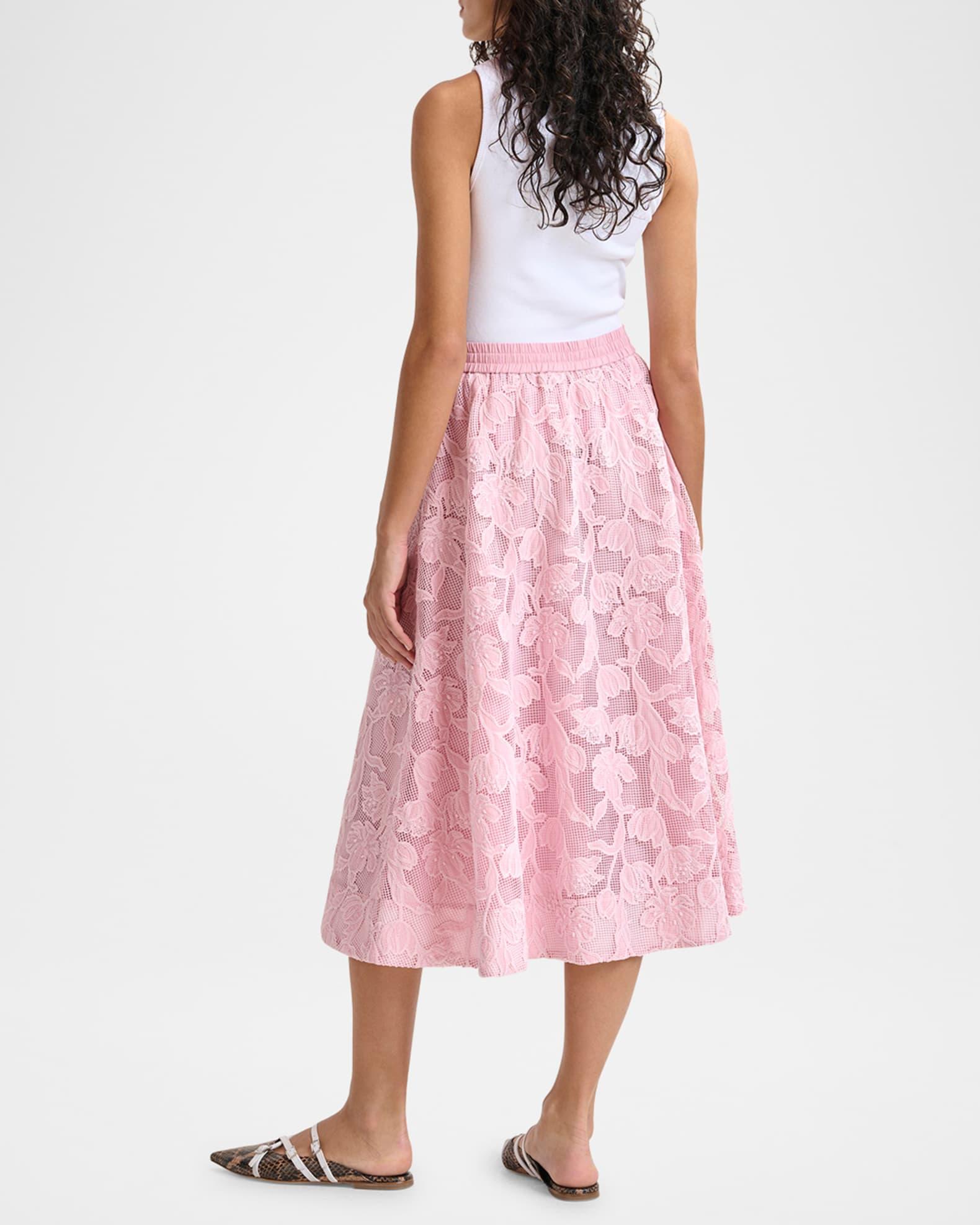 Heast Floral-Embroidered Midi Skirt Product Image