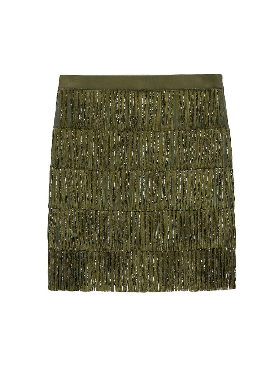 Womens Garonna Beaded Fringe Miniskirt Product Image