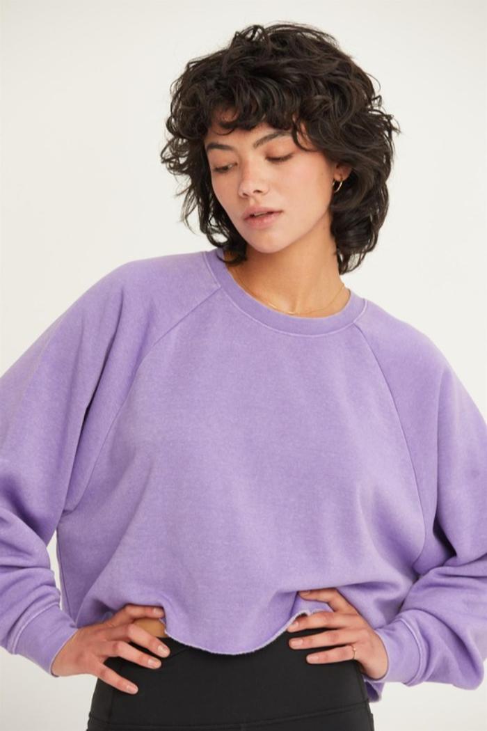 Raw Hem Cropped Sweatshirt Product Image