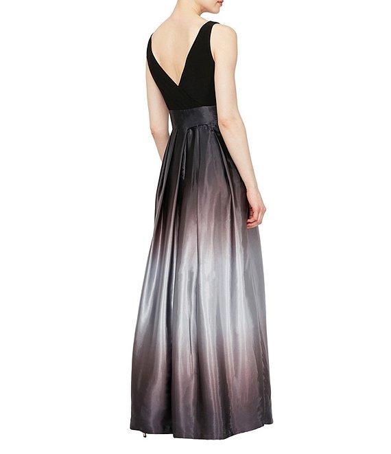 Ignite Evenings Sleeveless Round Neck Ombre Skirt Tie Waist Gown Product Image