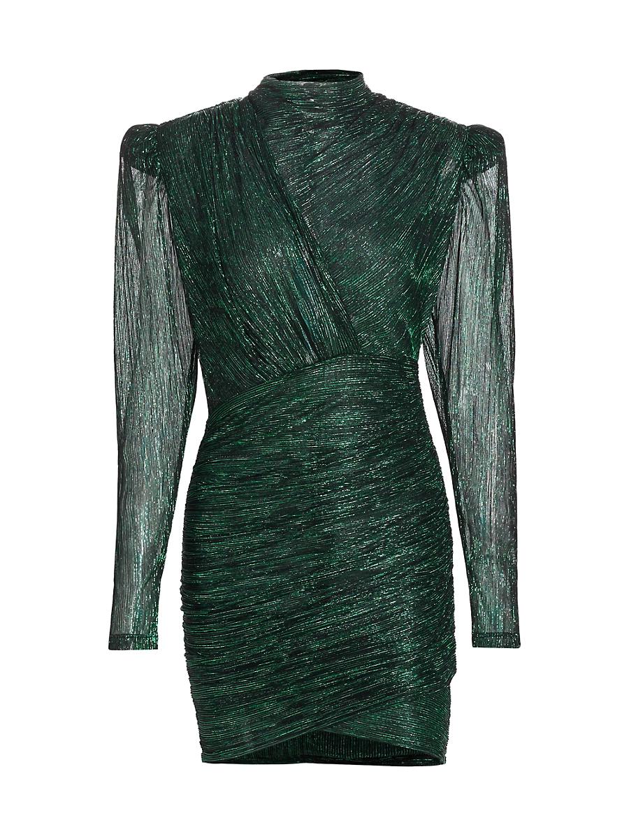 Womens Maya Foil Pleated Knit Minidress Product Image