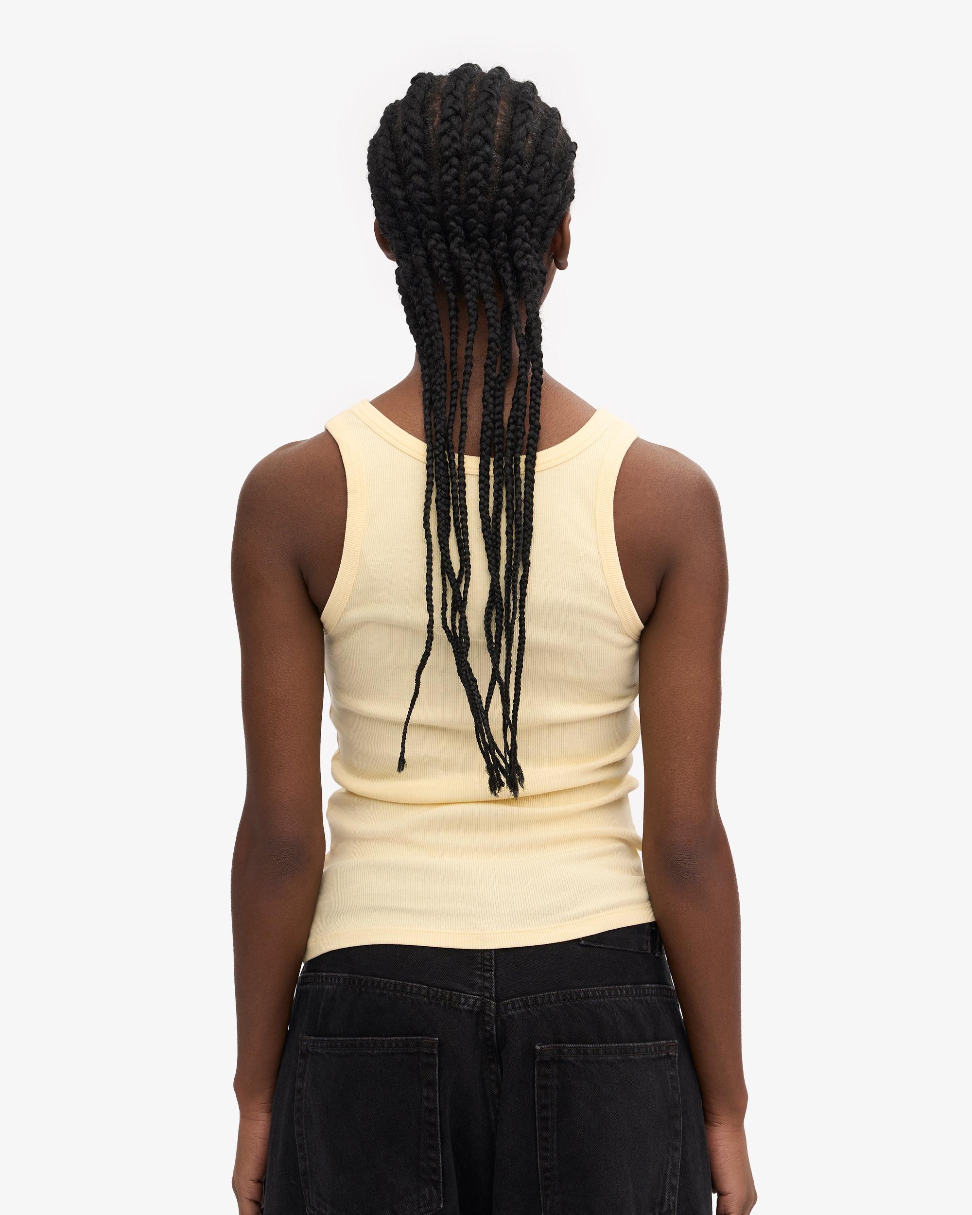 Women Organic Rib Tank Top - Soft Yellow Product Image