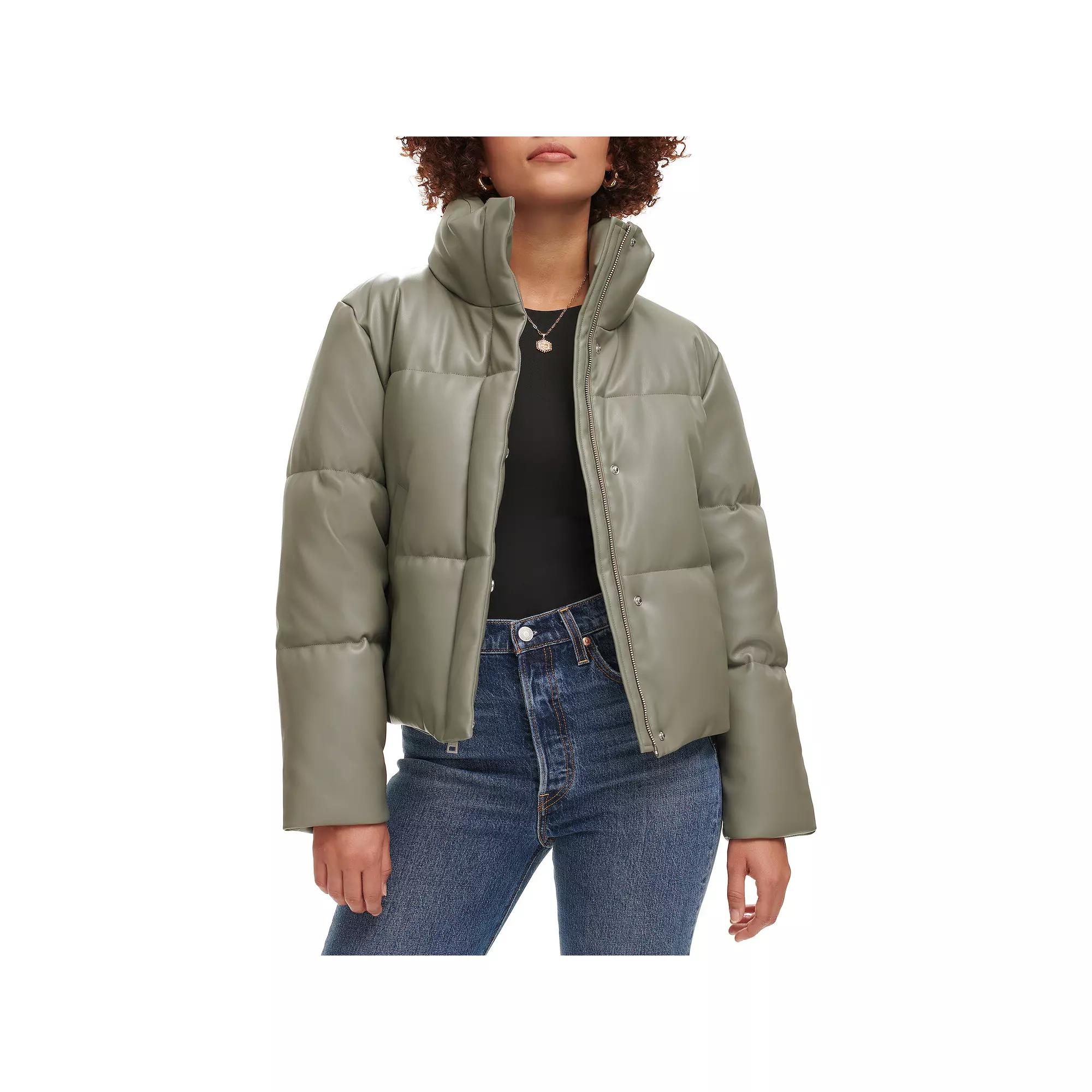 Women's Levi's® Faux-Leather Short Puffer Jacket,  Product Image