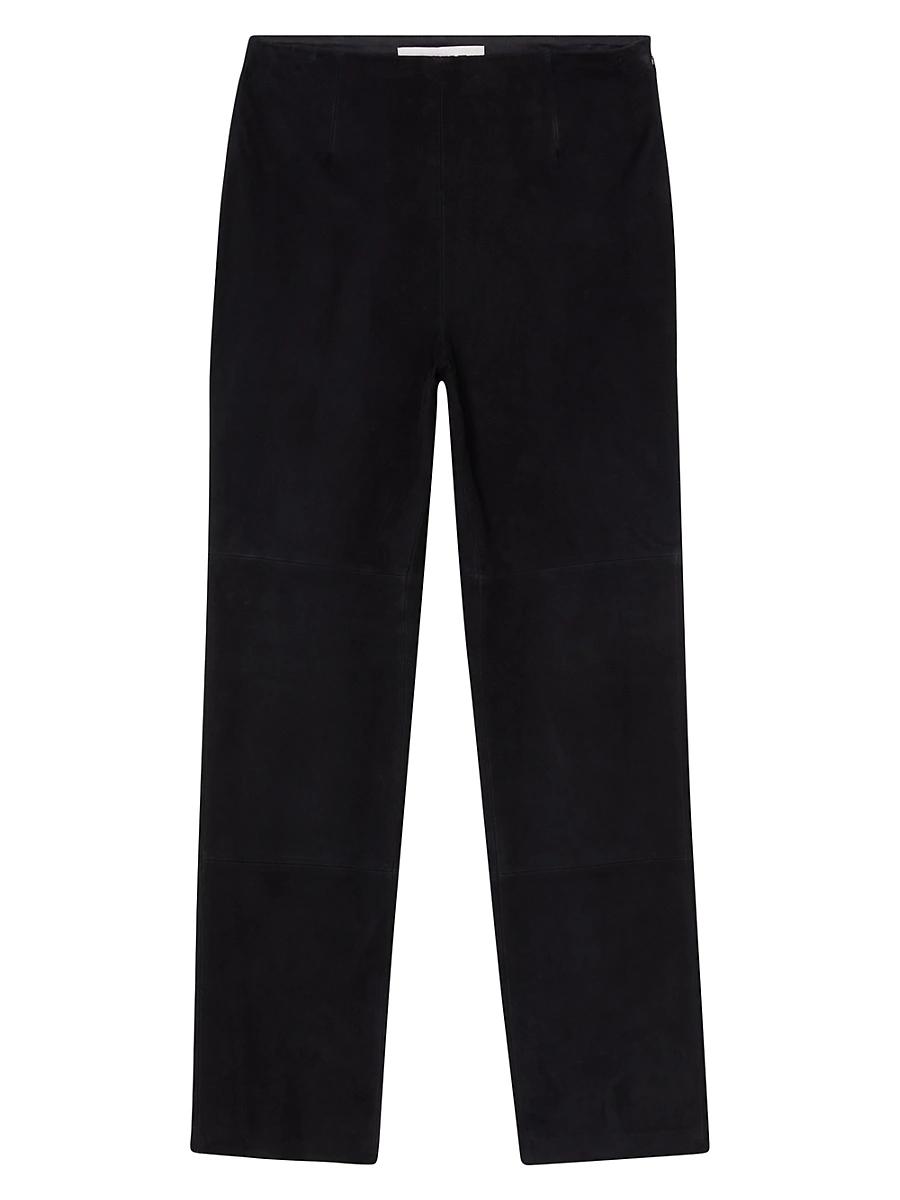 Womens Suede High-Waist Trousers Product Image