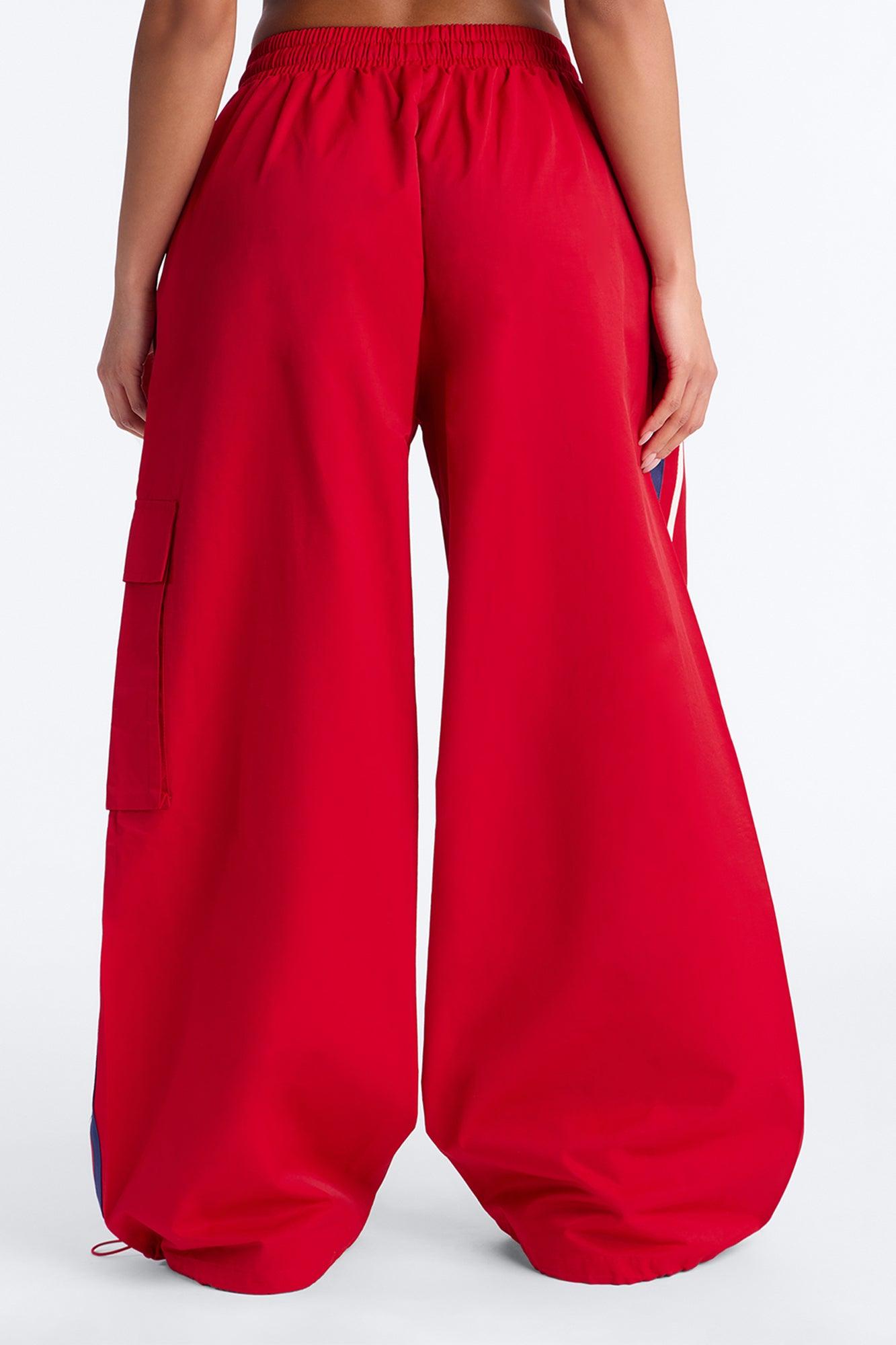 What She Said Windbreaker Track Pant - Red Female Product Image