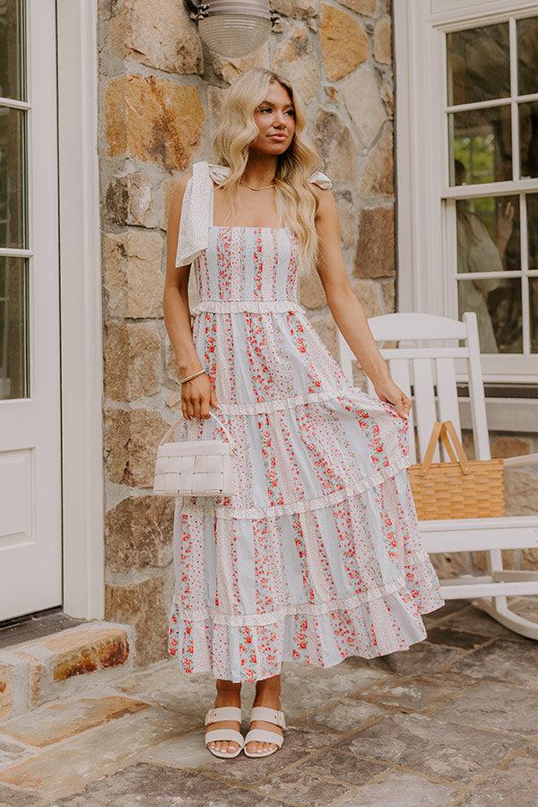 Prairie Bloom Floral Tiered Midi Dress Product Image