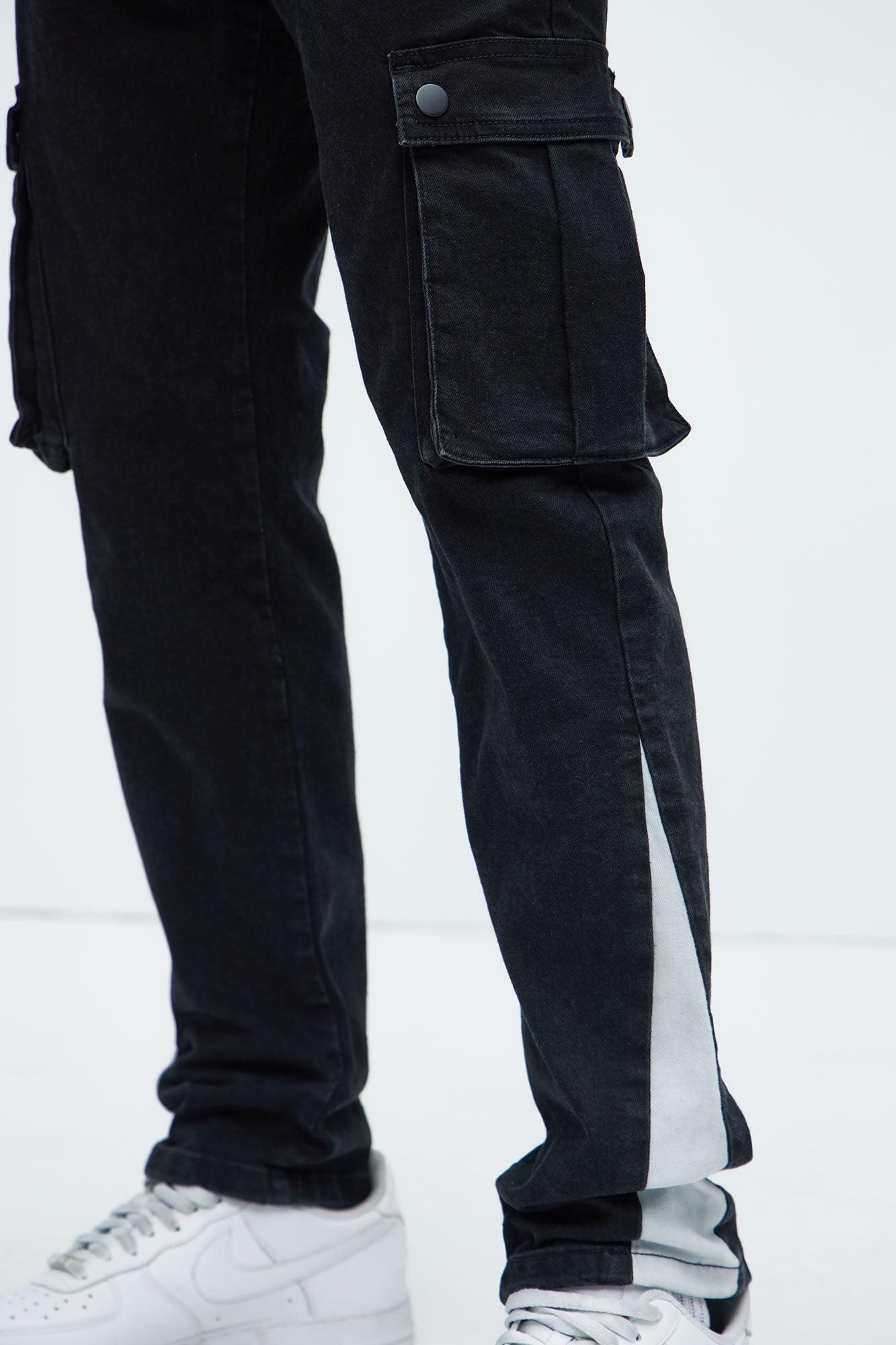 Carried Cargo Slim Jeans - Black Product Image