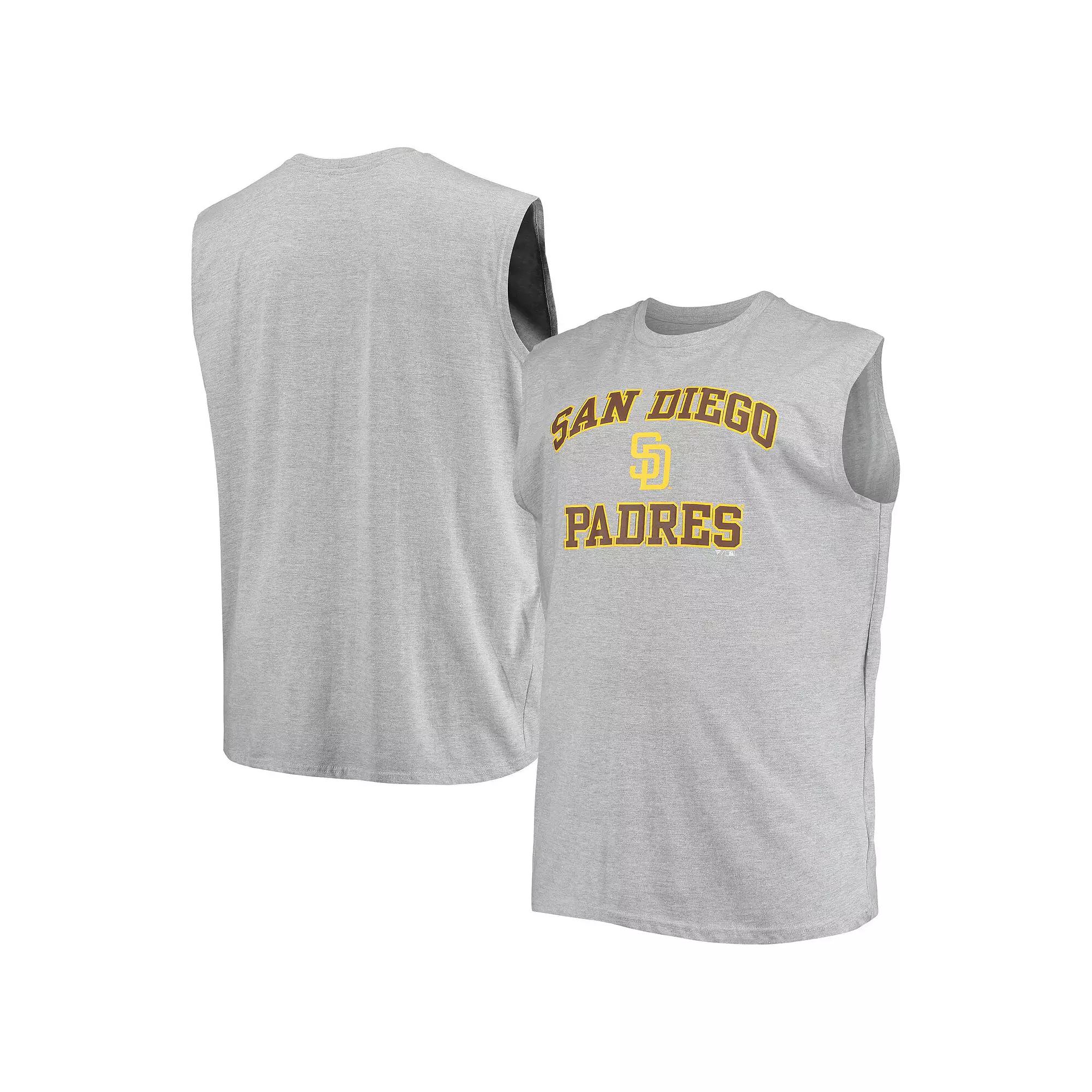 Men's Heathered Gray San Diego Padres Big & Tall Jersey Muscle Tank Top, Size: 6XB, Grey Product Image