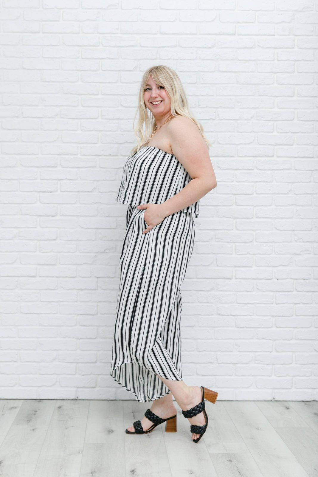 Modern Stripes Sleeveless Jumpsuit (Online Exclusive) Product Image
