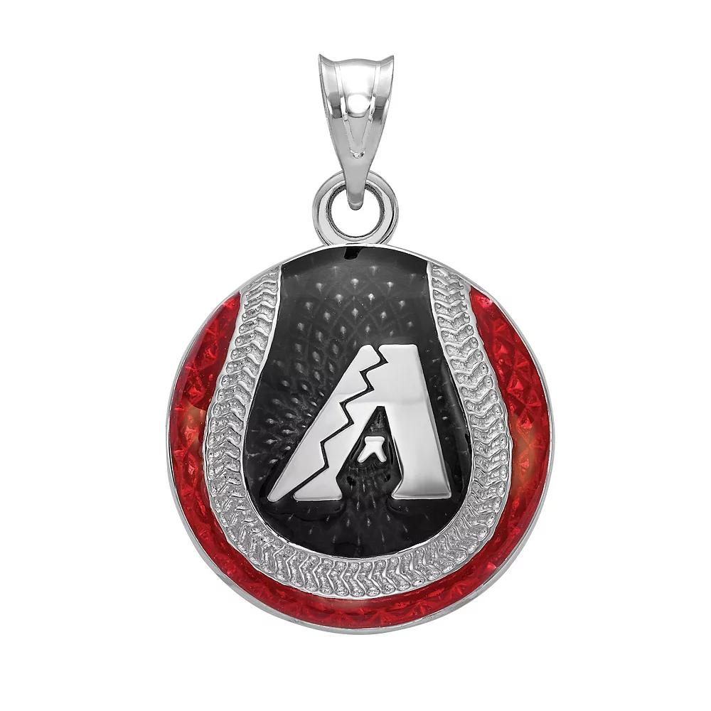 LogoArt Sterling Silver Arizona Diamondbacks Enameled Baseball Pendant, Women's Product Image