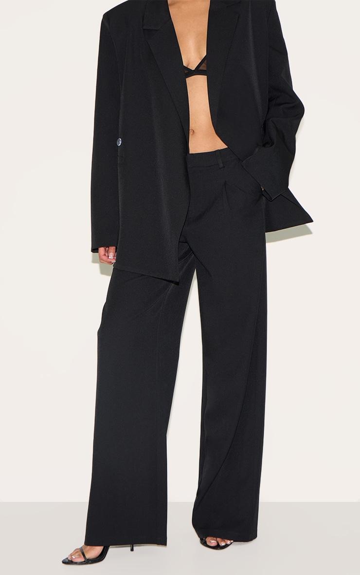Black Tailored Woven Wide Leg Pant Product Image