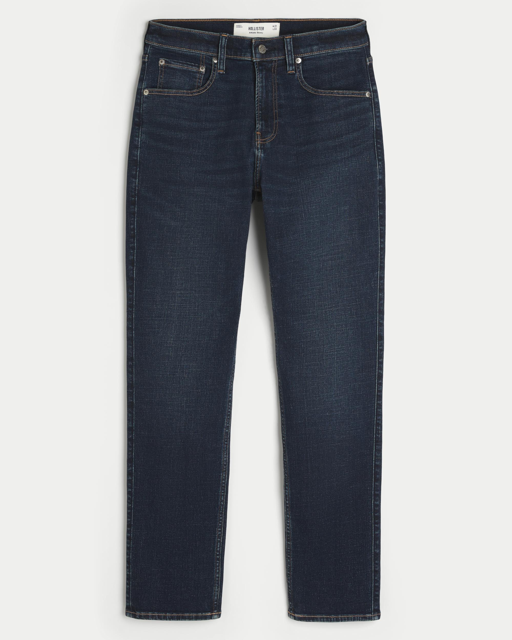 Dark Wash Athletic Skinny Jeans Product Image
