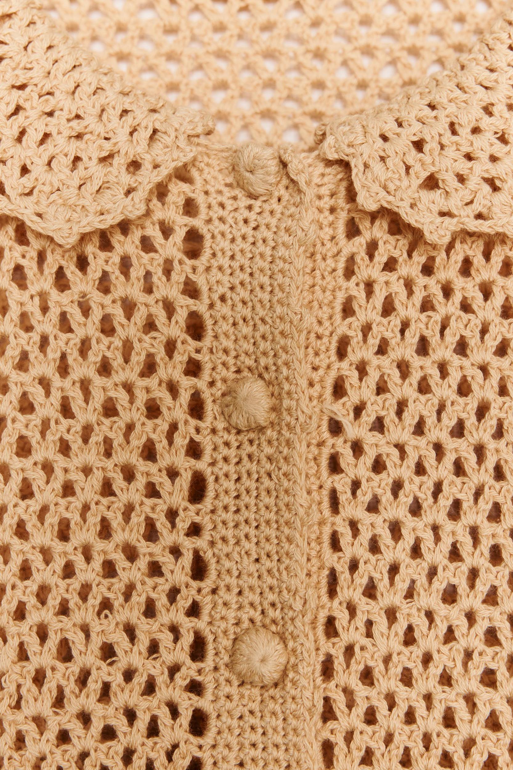 CROCHET KNIT CARDIGAN Product Image