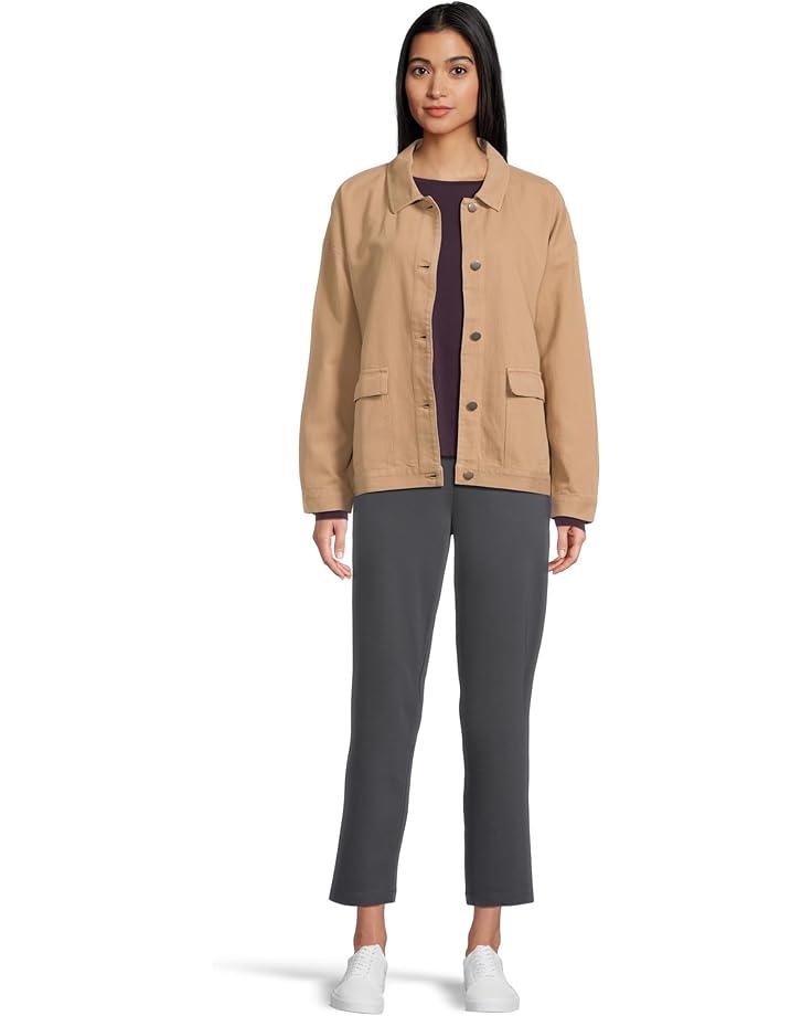 Cotton Tweed Classic Collar Zip Jacket Product Image