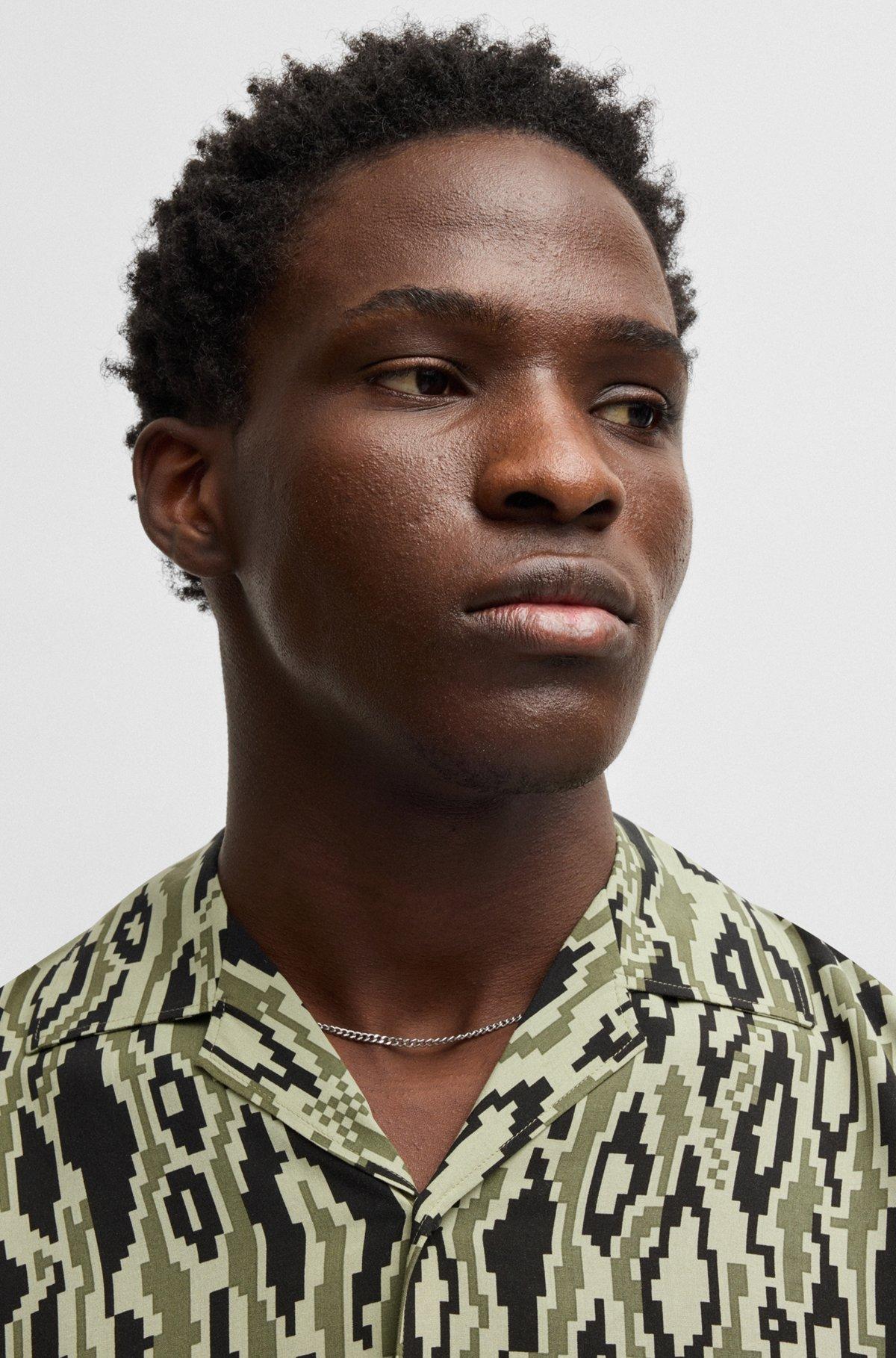 Oversize-fit shirt in python-print poplin Product Image