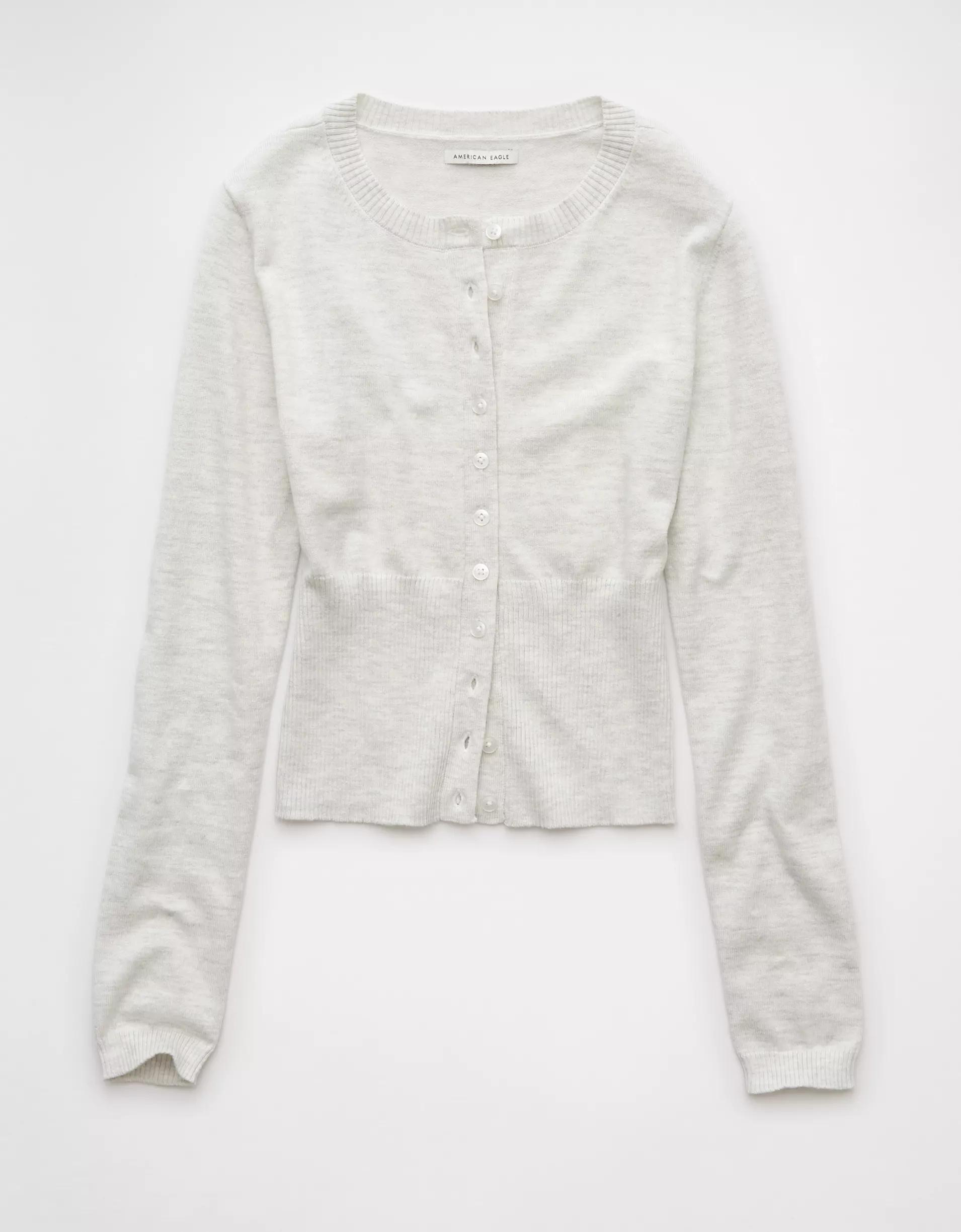 AE Fitted Crew Neck Cardigan Product Image