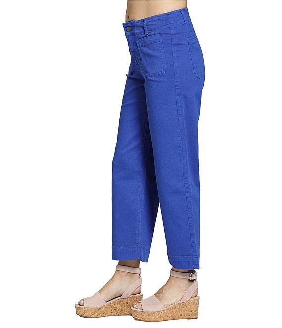 APNY Stretch Denim Cropped Wide Leg Jeans Product Image